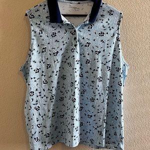 Lands End Blue Sleeveless Polo Size 2X